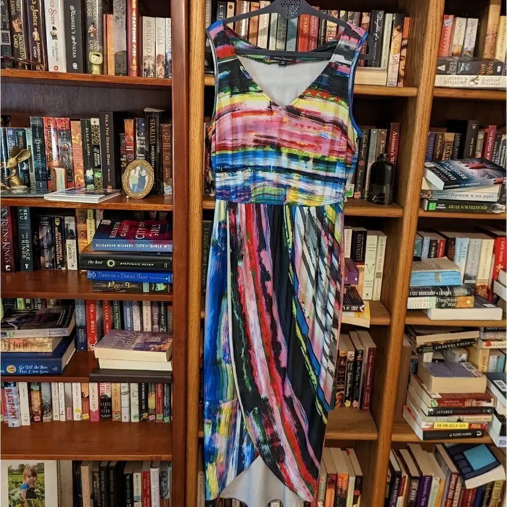 AMANDA uprichard x gb. cricket maxi dress in blacklight stripe euc